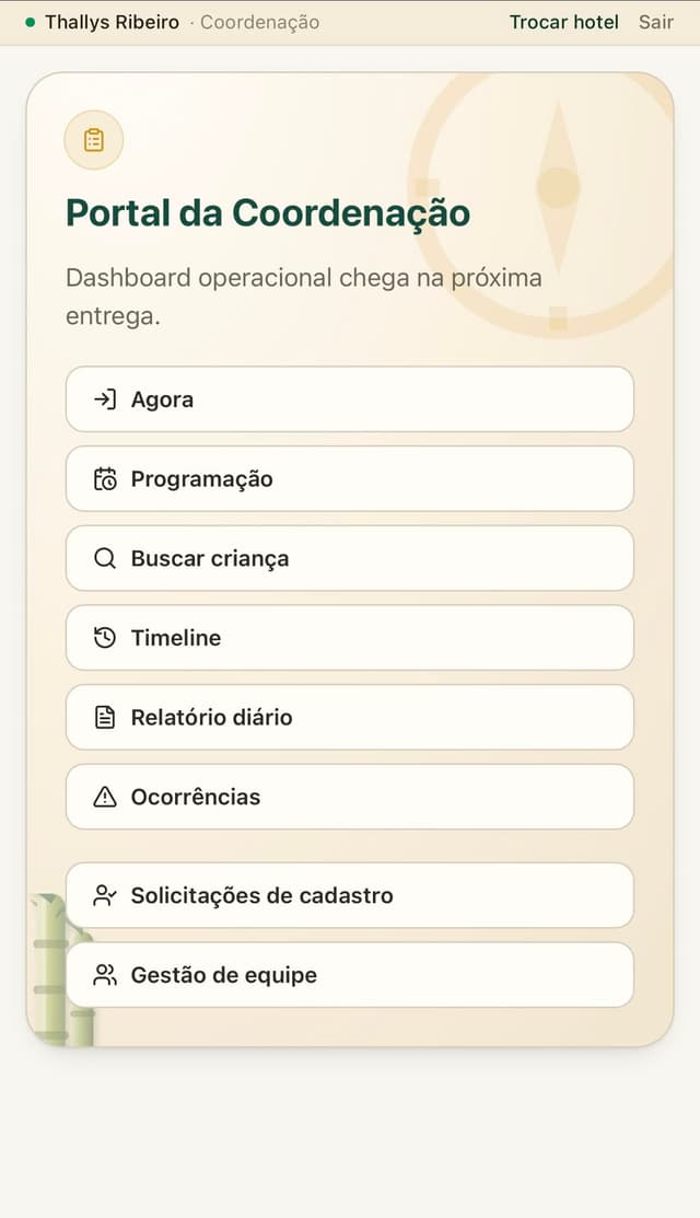 Menu do Portal da Coordenação